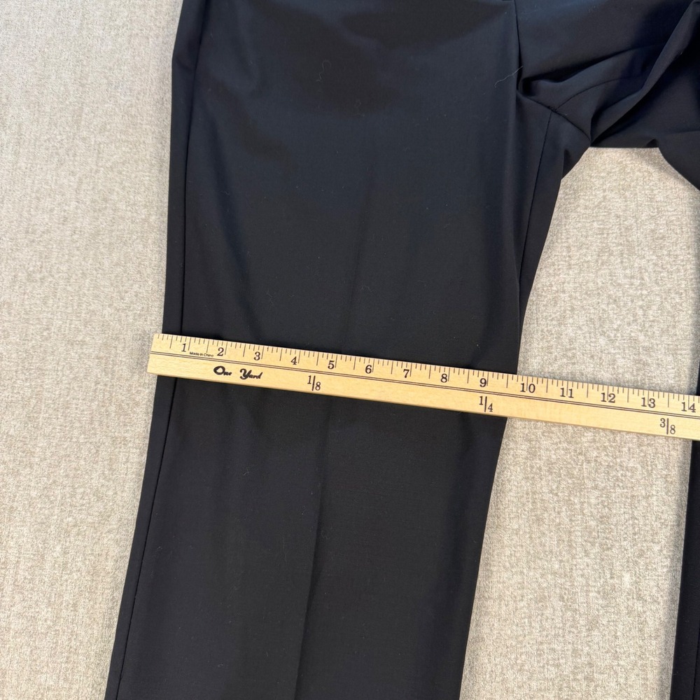 Theory Dress Pants Womens 12 Black Virgin Wool Stretch Straight Leg Trousers - Picture 11 of 11